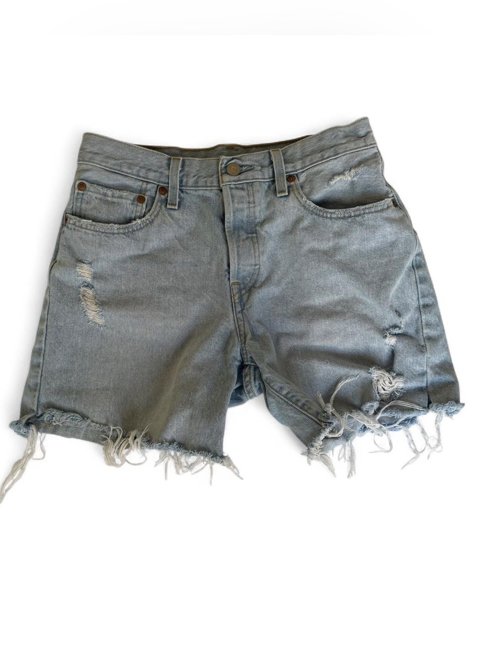 Levi’s 501 Blue Denim Button Fly Shorts 5” Inseam Women’s Size 27